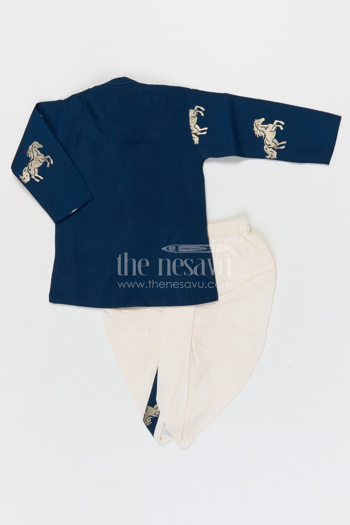 The Nesavu Boys Dothi Set Baby Boy Traditional Dhoti Outfit for Naming Ceremony and Family Functions Nesavu Nesavu baby boy traditional dhoti outfit for naming ceremony festive occasions and temple visits