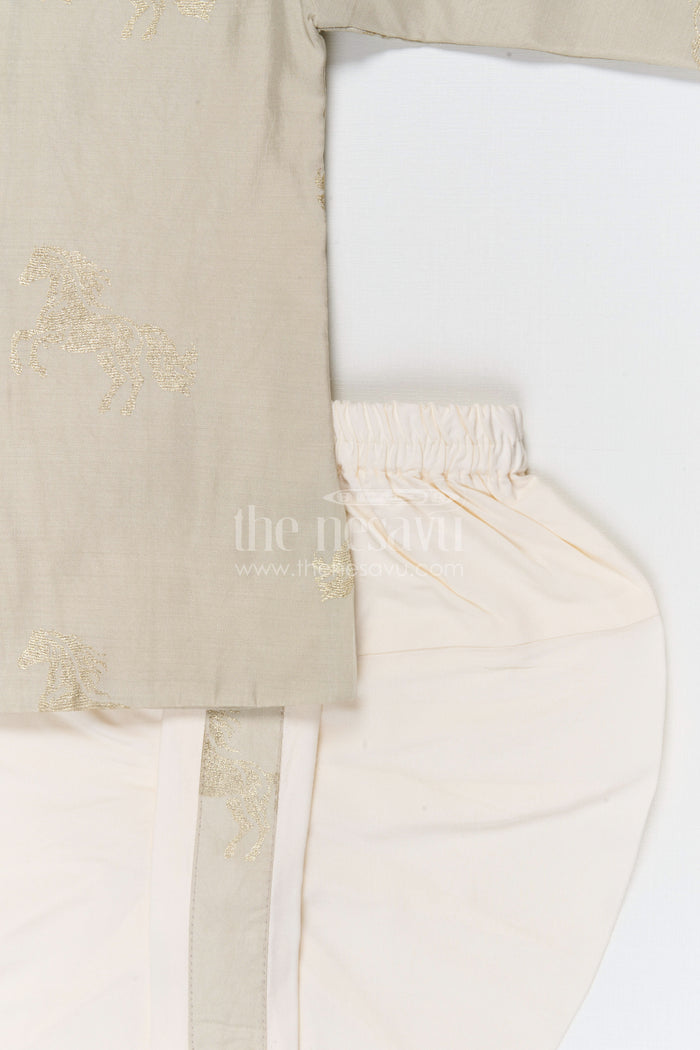 The Nesavu Boys Dothi Set Baby Boy Traditional Dhoti Set for Naming Ceremony and Temple Visit Nesavu Nesavu baby boy traditional dhoti set for naming ceremony temple visits and festive celebrations