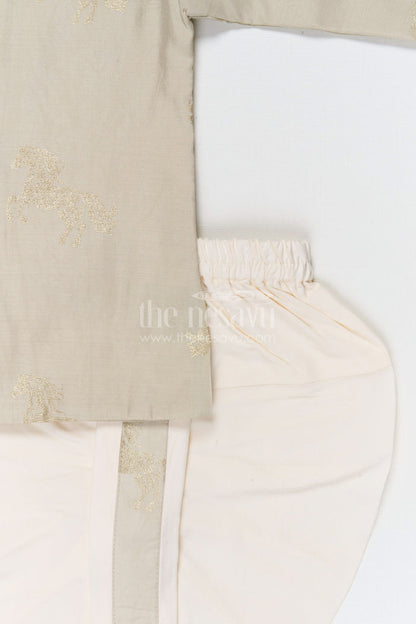 The Nesavu Boys Dothi Set Baby Boy Traditional Dhoti Set for Naming Ceremony and Temple Visit Nesavu Nesavu baby boy traditional dhoti set for naming ceremony temple visits and festive celebrations