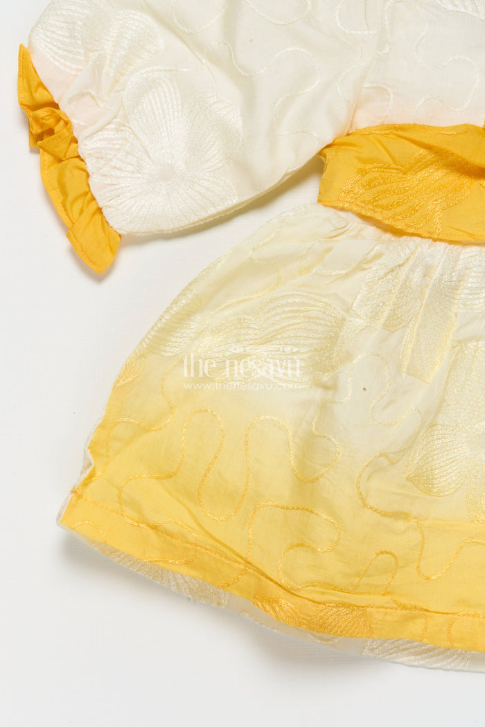 The Nesavu Baby Cotton Frocks Baby Cotton Frock for Naming Ceremony and First Milestone Events Nesavu Nesavu baby cotton frock bow detail naming ceremonies traditional celebrations