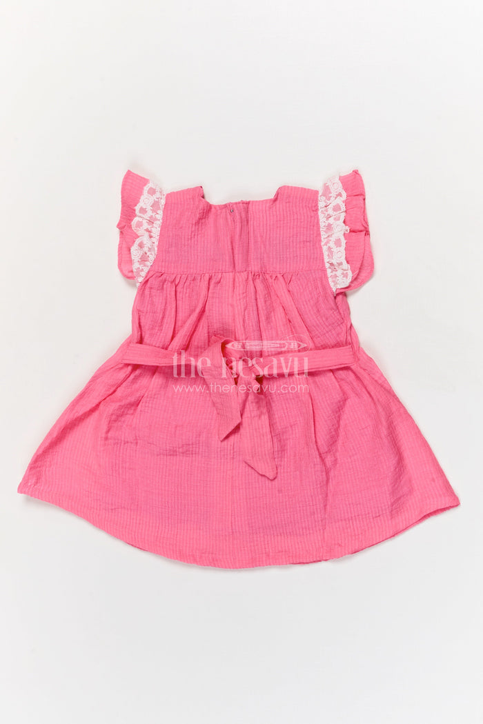 The Nesavu Baby Cotton Frocks Baby Cotton Frock with Embroidery for Daily Wear and Outings Nesavu Nesavu baby cotton frock with embroidery and lace sleeves for everyday comfort and play
