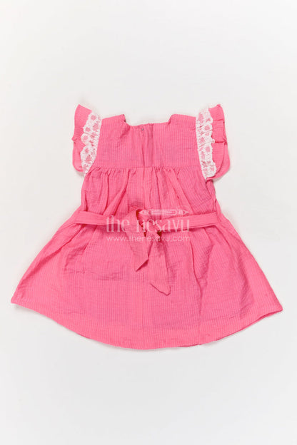 The Nesavu Baby Cotton Frocks Baby Cotton Frock with Embroidery for Daily Wear and Outings Nesavu Nesavu baby cotton frock with embroidery and lace sleeves for everyday comfort and play