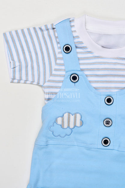 The Nesavu Baby Dungarees Baby Dungaree Set with Embroidery for Casual Play and Day Outings Nesavu Nesavu embroidered baby dungaree set cotton everyday comfort playful outings