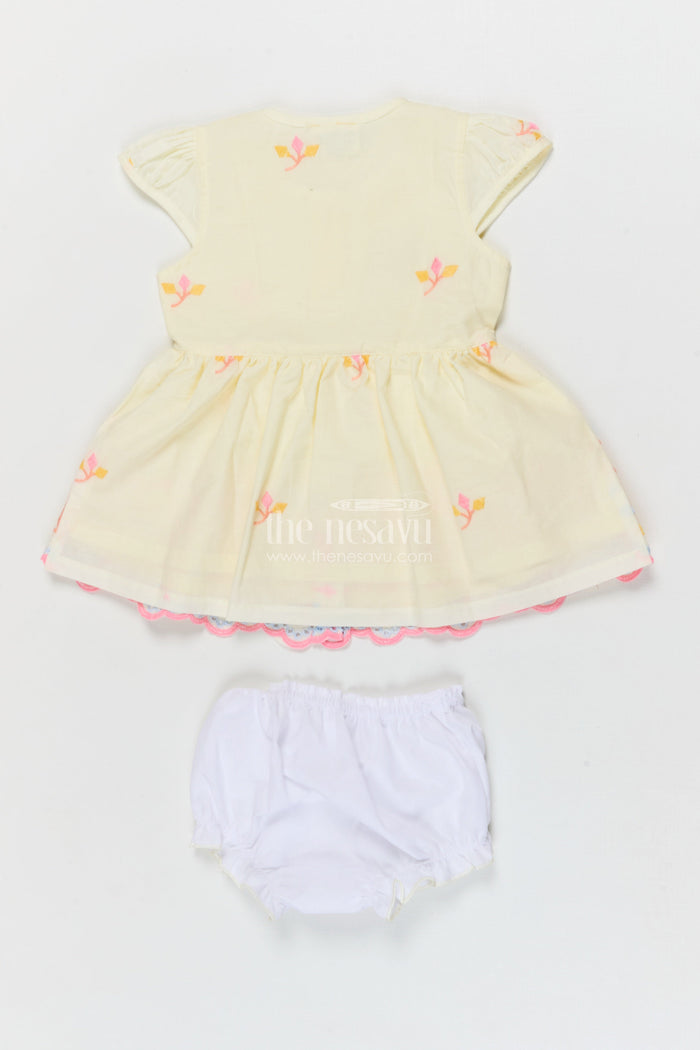 The Nesavu Baby Frocks Baby Frock for Outings and Everyday Celebrations Nesavu Nesavu embroidered baby frock in cotton for casual celebrations and playtime fun
