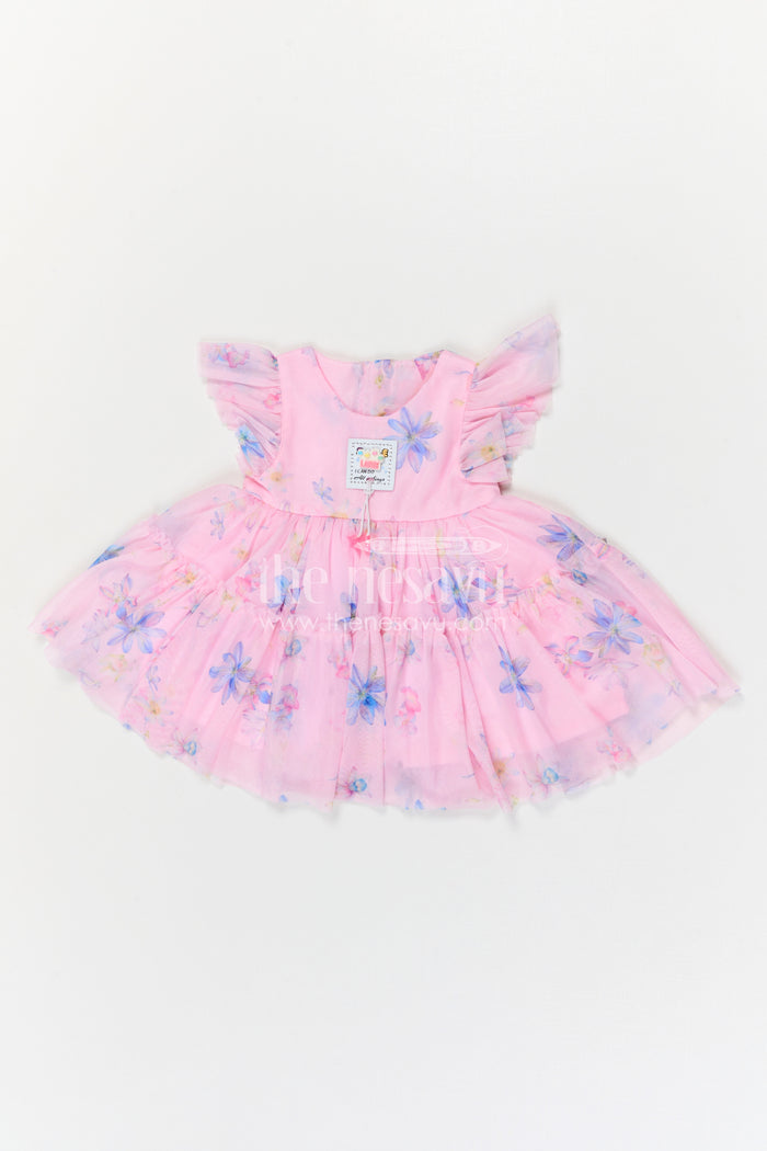 The Nesavu Baby Frocks Baby Girl Birthday Frock for Celebrations and Cake Smash Photos Nesavu Nesavu Baby Girl Birthday Frock For Celebrations And Baby Photoshoots With Soft Net Digital Print Design