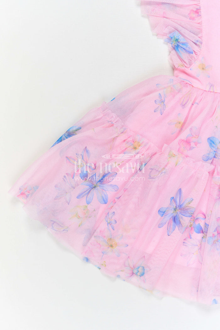 The Nesavu Baby Frocks Baby Girl Birthday Frock for Celebrations and Cake Smash Photos Nesavu Nesavu Baby Girl Birthday Frock For Celebrations And Baby Photoshoots With Soft Net Digital Print Design