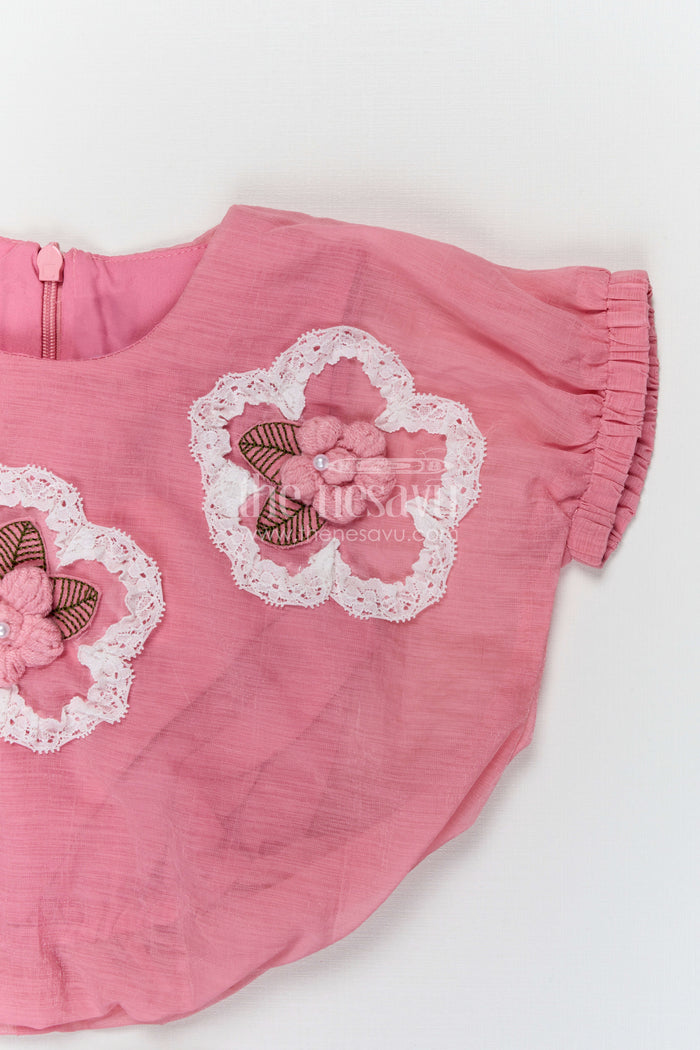 The Nesavu Baby Casual Sets Baby Girl Casual Outfit Set for Outings and Everyday Comfort Nesavu Nesavu baby girl cotton casual outfit set with thread embroidery for everyday outings