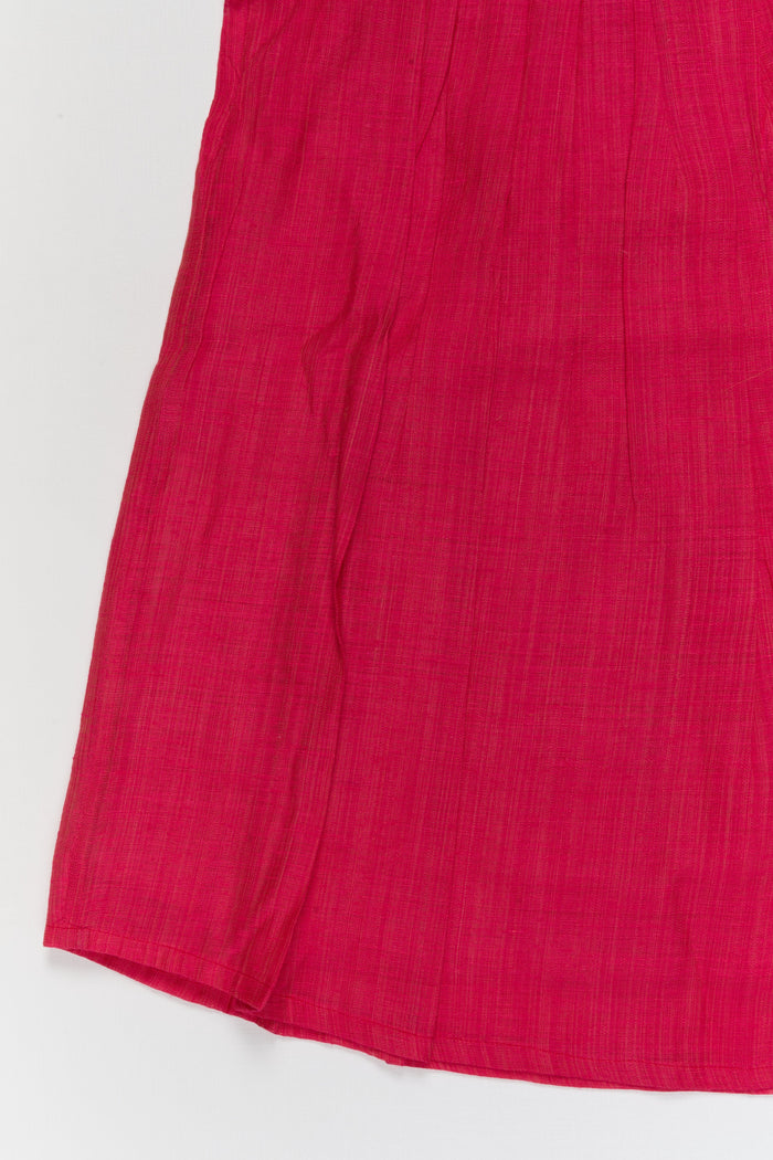 The Nesavu Girls Chanderi Frock Baby Girl Chanderi Cotton Frock with Pleated Yoke for Family Gatherings and Ethnic Days Nesavu Nesavu baby girl chanderi cotton frock with pleated yoke and lace for ethnic day and pooja wear