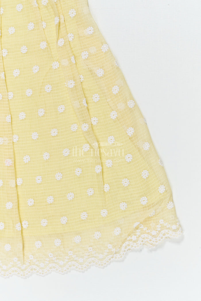 The Nesavu Girls Cotton Frock Baby Girl Chikankari Frock for Summer Picnics and Casual Events Nesavu Nesavu baby girl chikankari cotton frock for summer outings and casual celebrations
