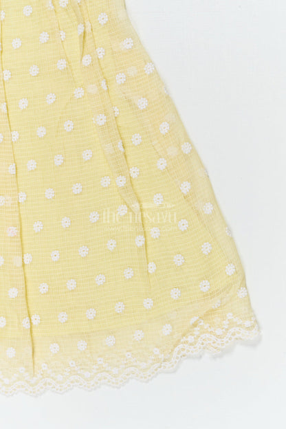 The Nesavu Girls Cotton Frock Baby Girl Chikankari Frock for Summer Picnics and Casual Events Nesavu Nesavu baby girl chikankari cotton frock for summer outings and casual celebrations