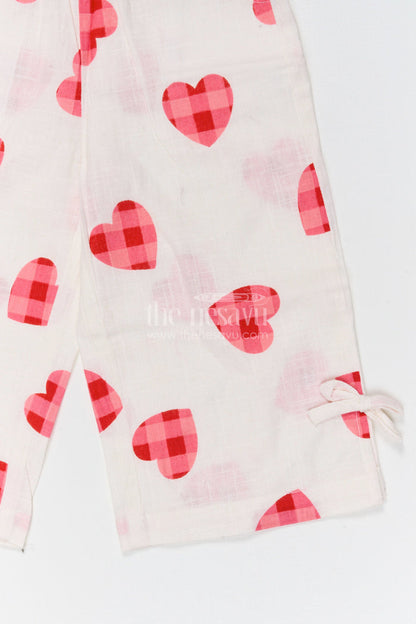 The Nesavu Girls Co-Ord Sets Baby Girl Co Ord Set for Summer Outings and Playdates Nesavu Nesavu baby girl cotton co ord set for toddler summer outings and playdates with heart digital print
