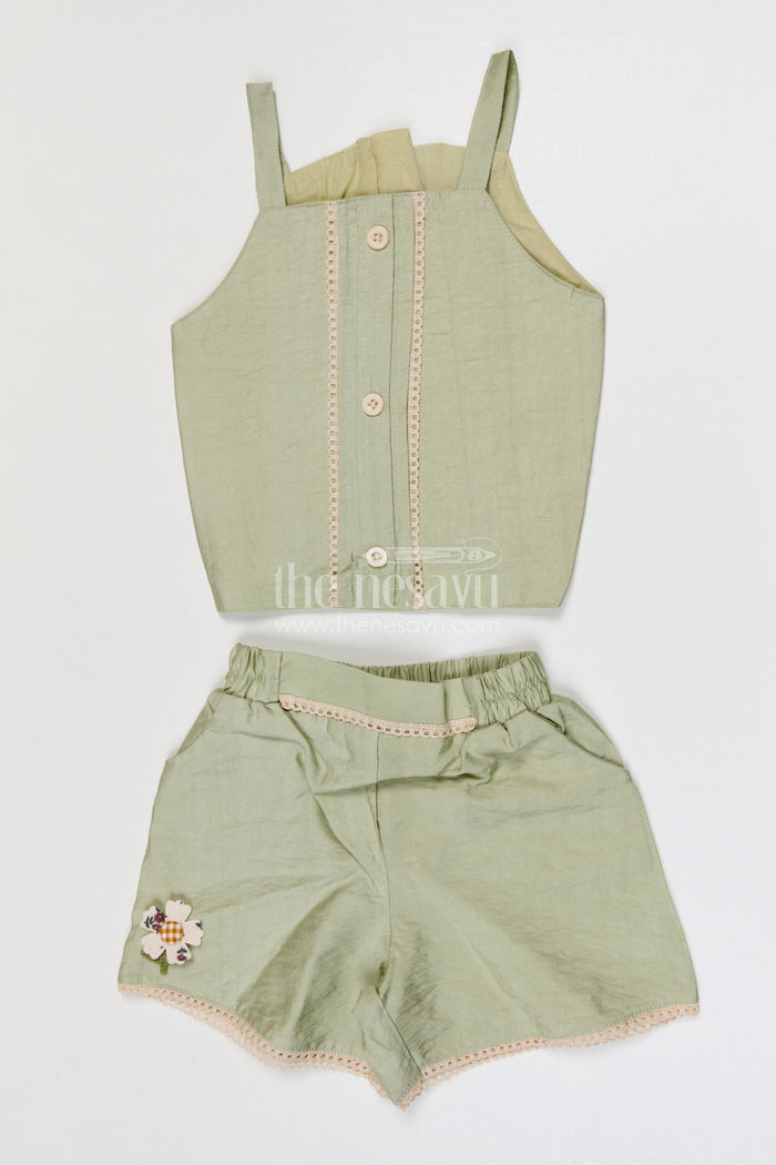 The Nesavu Girls Co-Ord Sets Baby Girl Co Ord Set for Summer Outings and Toddler Playtime Nesavu Nesavu baby girl co ord set for toddler summer outings and playdates in breathable crepe cotton designer print