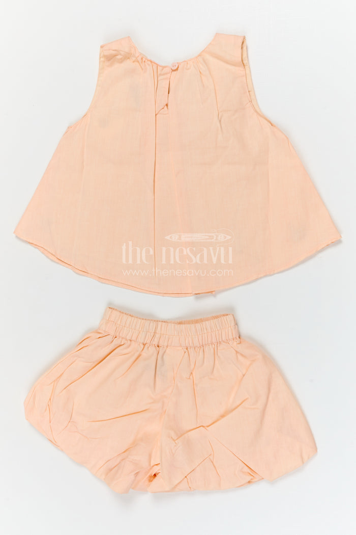 The Nesavu Baby Casual Sets Baby Girl Cotton Co Ord Set for Casual Outings and Playtime Nesavu Nesavu baby girl cotton co ord set for casual outings with thread embroidery breathable comfortable kids wear