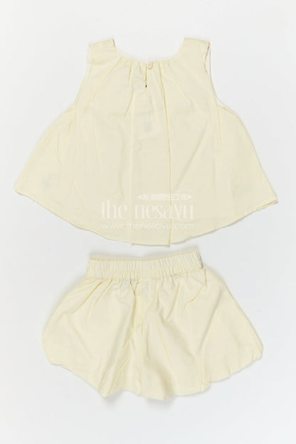 The Nesavu Baby Casual Sets Baby Girl Cotton Co Ord Set for Daily Wear and Comfort Nesavu Nesavu baby girl cotton co ord set for daily wear with thread embroidery soft breathable kids outfit