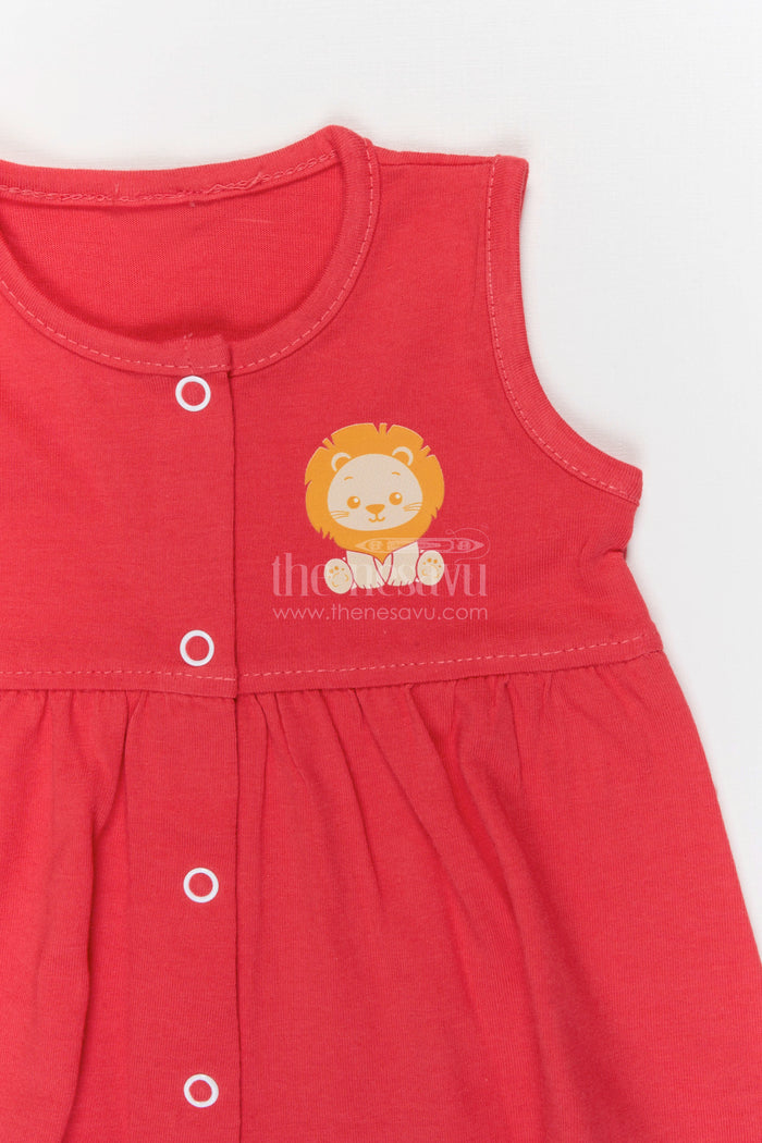 The Nesavu Baby Frocks Baby Girl Cotton Frock for Birthday and Family Outings Nesavu Nesavu Baby Girl Cotton Frock For Birthday Party Sleeveless Jersey Infant Dress