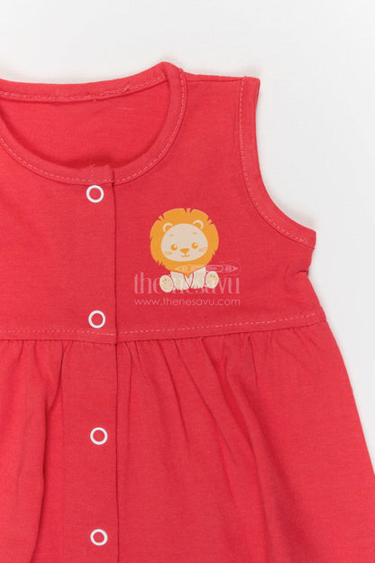 The Nesavu Baby Frocks Baby Girl Cotton Frock for Birthday and Family Outings Nesavu Nesavu Baby Girl Cotton Frock For Birthday Party Sleeveless Jersey Infant Dress