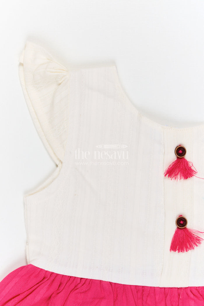 The Nesavu Baby Cotton Frocks Baby Girl Cotton Frock for Birthday Parties and Festive Outings Nesavu Nesavu baby girl cotton frock with pocket design for birthdays festive outings and baby wear