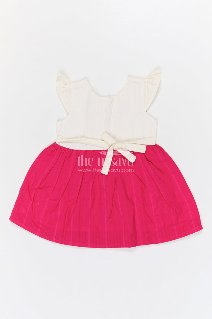 The Nesavu Baby Cotton Frocks Baby Girl Cotton Frock for Birthday Parties and Festive Outings Nesavu Nesavu baby girl cotton frock with pocket design for birthdays festive outings and baby wear
