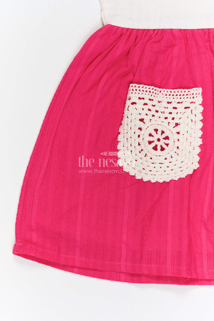 The Nesavu Baby Cotton Frocks Baby Girl Cotton Frock for Birthday Parties and Festive Outings Nesavu Nesavu baby girl cotton frock with pocket design for birthdays festive outings and baby wear
