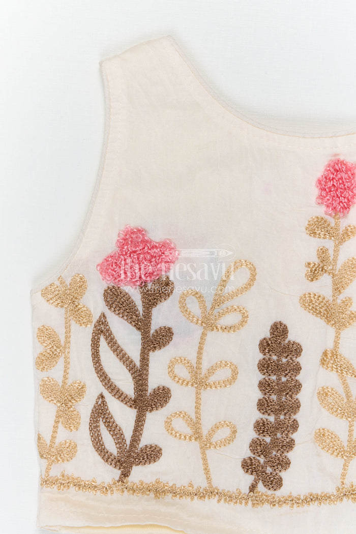The Nesavu Baby Cotton Frocks Baby Girl Cotton Frock for Birthdays and Special Occasions Nesavu Nesavu baby girl cotton frock for birthdays with thread embroidery soft breathable fabric and flared design