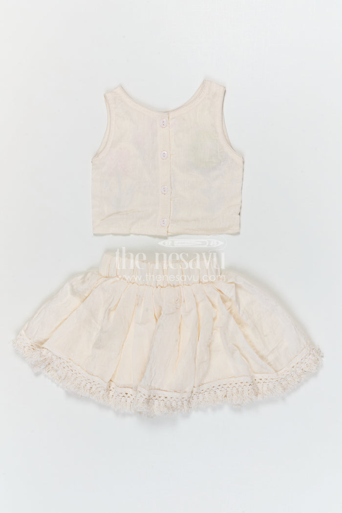 The Nesavu Baby Cotton Frocks Baby Girl Cotton Frock for Birthdays and Special Occasions Nesavu Nesavu baby girl cotton frock for birthdays with thread embroidery soft breathable fabric and flared design