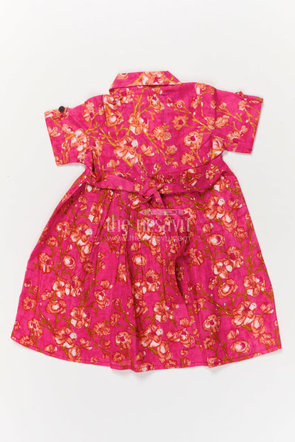 The Nesavu Girls Cotton Frock Baby Girl Cotton Frock for Casual Outings and Everyday Play Nesavu Nesavu baby girl cotton frock with floral print – comfortable everyday outfit for play and outings