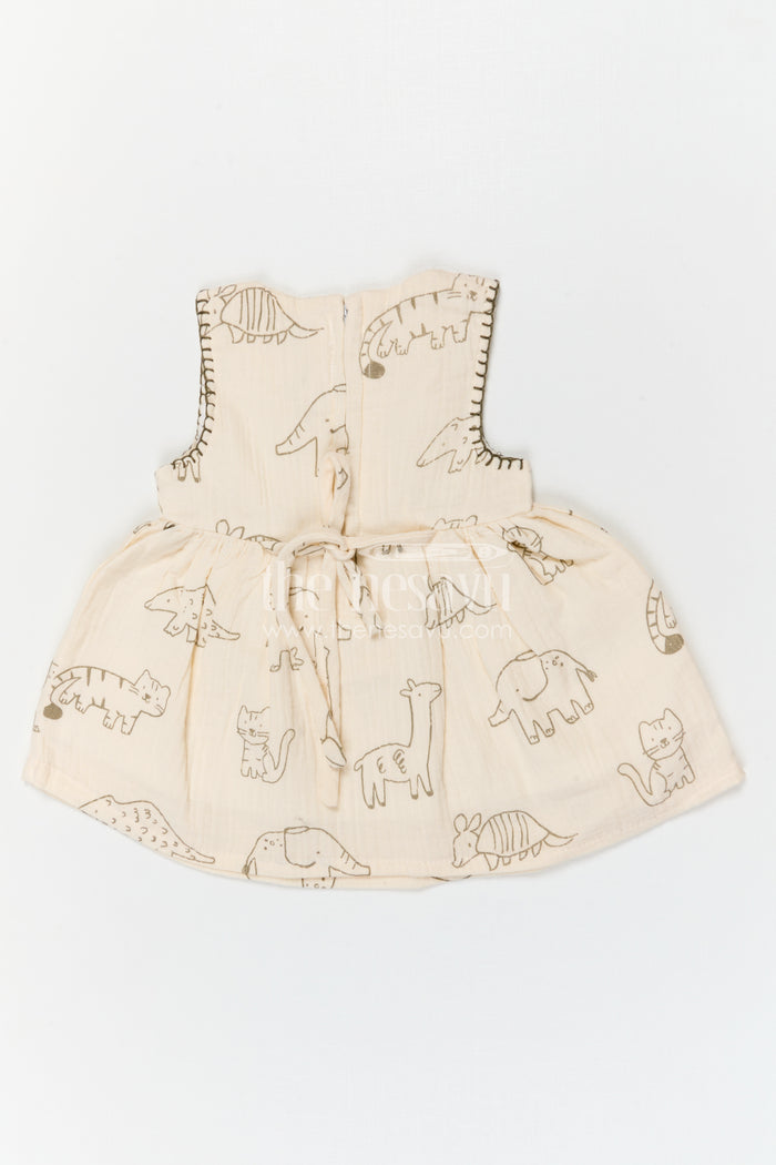 The Nesavu Baby Cotton Frocks Baby Girl Cotton Frock for Casual Outings and Family Gatherings Nesavu Nesavu baby girl muslin cotton frock for casual outings and family gatherings with digital prints