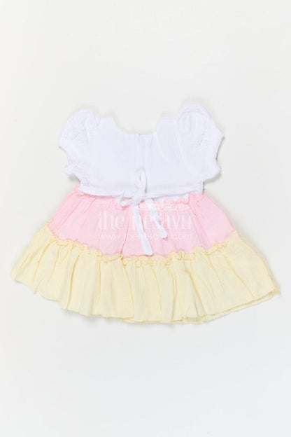 The Nesavu Baby Cotton Frocks Baby Girl Cotton Frock for Everyday Outings and Family Visits Nesavu Nesavu baby girl muslin cotton frock for everyday outings with breathable layered design