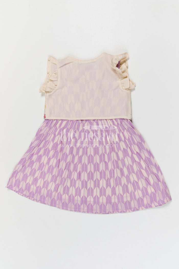 The Nesavu Girls Cotton Frock Baby Girl Cotton Frock for Festive Outings and Special Occasions Nesavu Nesavu baby girl cotton frock with embroidered jacket style for festive outings and special occasions