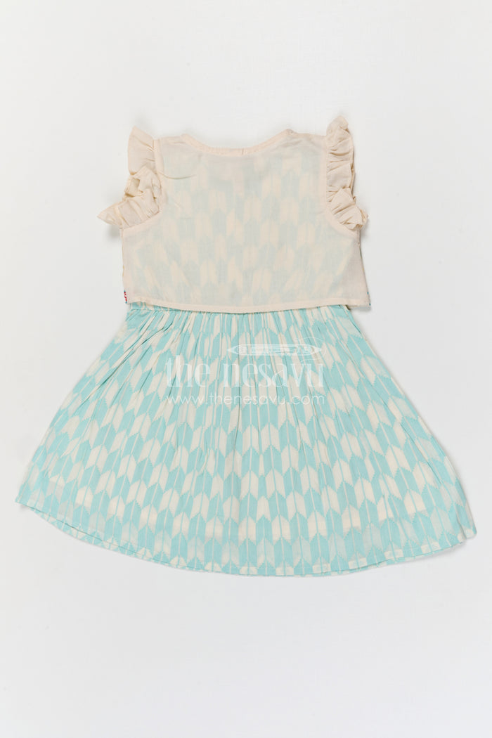 The Nesavu Girls Cotton Frock Baby Girl Cotton Frock for Outings and Casual Celebrations Nesavu Nesavu baby girl cotton frock with thread embroidery and layered design for outings and casual wear
