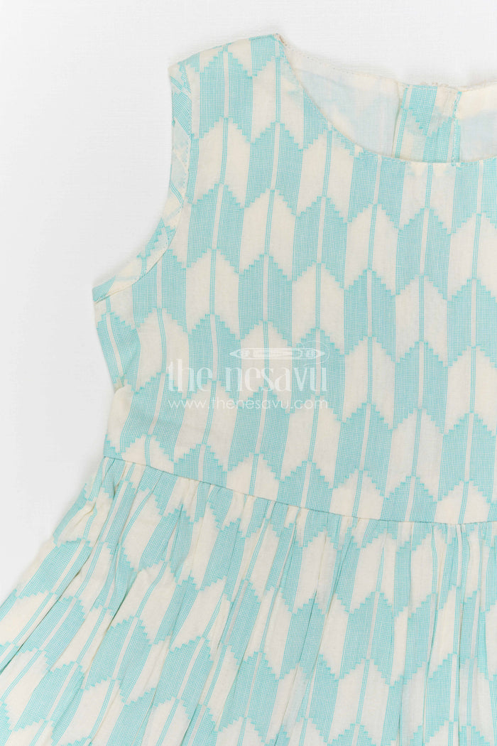The Nesavu Girls Cotton Frock Baby Girl Cotton Frock for Outings and Casual Celebrations Nesavu Nesavu baby girl cotton frock with thread embroidery and layered design for outings and casual wear
