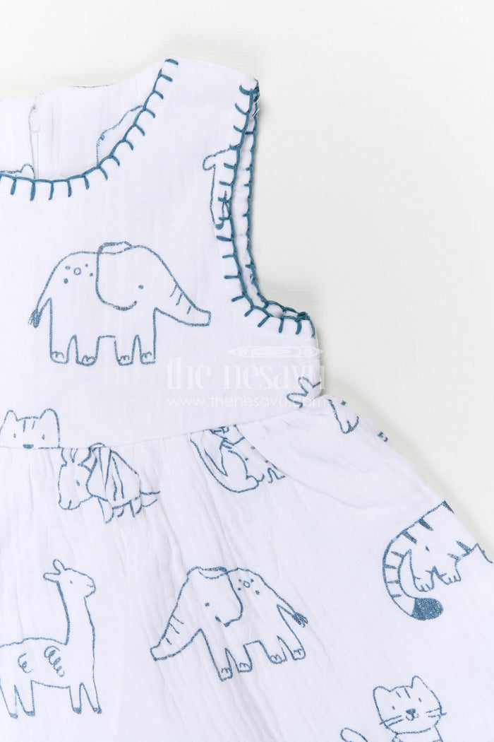 The Nesavu Baby Cotton Frocks Baby Girl Cotton Frock for Summer Outings and Baby Photos Nesavu Nesavu baby girl muslin cotton frock for summer outings and baby photos with digital prints