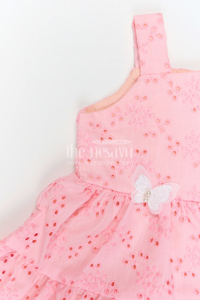 The Nesavu Girls Cotton Frock Baby Girl Cotton Frock for Summer Outings and Casuals Nesavu Nesavu Baby Girl Cotton Frock For Summer Outings And Daily Wear In Breathable Hakoba Fabric With Flared Design