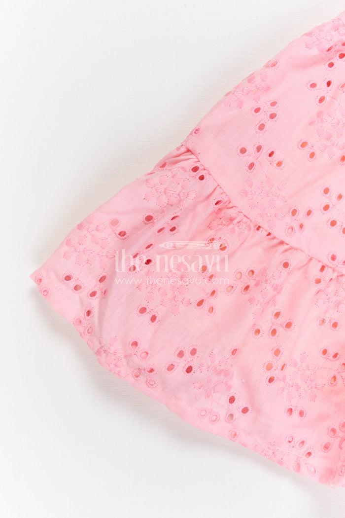 The Nesavu Girls Cotton Frock Baby Girl Cotton Frock for Summer Outings and Casuals Nesavu Nesavu Baby Girl Cotton Frock For Summer Outings And Daily Wear In Breathable Hakoba Fabric With Flared Design