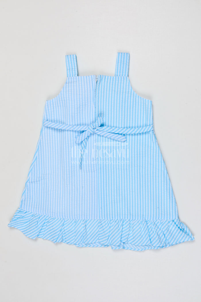The Nesavu Girls Cotton Frock Baby Girl Cotton Frock for Summer Outings and Family Gatherings Nesavu Nesavu baby girl seer sucker cotton frock for summer outings and casual wear with button front design