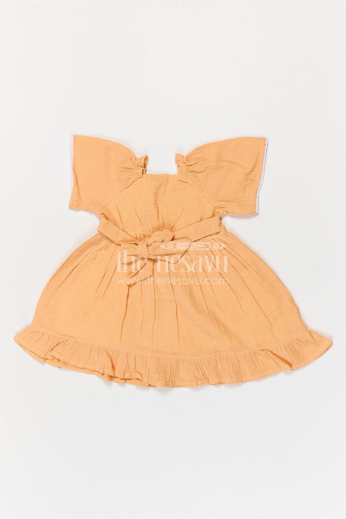 The Nesavu Girls Cotton Frock Baby Girl Cotton Frock for Summer Season and Daily Wear Nesavu Nesavu baby girl muslin cotton frock with thread embroidery for summer outings and daily wear