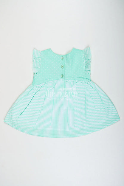 The Nesavu Girls Cotton Frock Baby Girl Cotton Frock with Bow Detail for Birthdays and Playdates Nesavu Nesavu baby girl cotton frock bow stripe pattern  perfect playdates casual parties