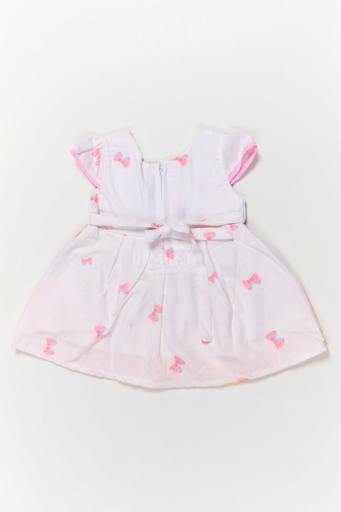 The Nesavu Baby Cotton Frocks Baby Girl Cotton Frock with Floral Digital Print for Festive Casuals Nesavu Nesavu baby girl floral cotton frock with ombré digital print for festive-casual moments