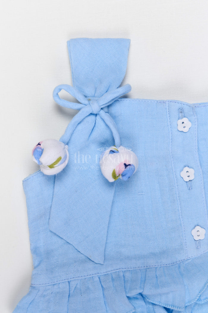 The Nesavu Baby Casual Sets Baby Girl Cotton Top and Printed Shorts Set for Daily Wear Nesavu Nesavu Baby Girl Muslin Cotton Top And Printed Shorts Set For Daily Wear And Summer Comfort