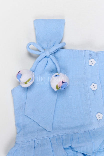 The Nesavu Baby Casual Sets Baby Girl Cotton Top and Printed Shorts Set for Daily Wear Nesavu Nesavu Baby Girl Muslin Cotton Top And Printed Shorts Set For Daily Wear And Summer Comfort