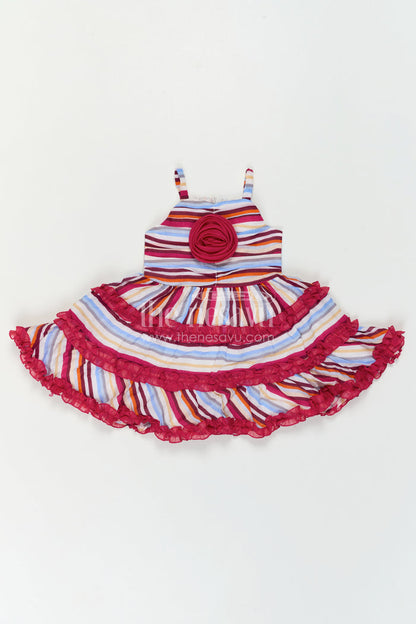 The Nesavu Girls Cotton Frock Baby Girl Dress for Birthday Party and Twirl Moments Nesavu Nesavu Baby Girl Georgette Dress For Birthday Party With Layered Frill Design And Twirl Ready Fit