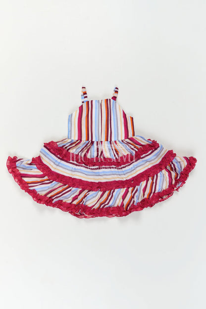 The Nesavu Girls Cotton Frock Baby Girl Dress for Birthday Party and Twirl Moments Nesavu Nesavu Baby Girl Georgette Dress For Birthday Party With Layered Frill Design And Twirl Ready Fit
