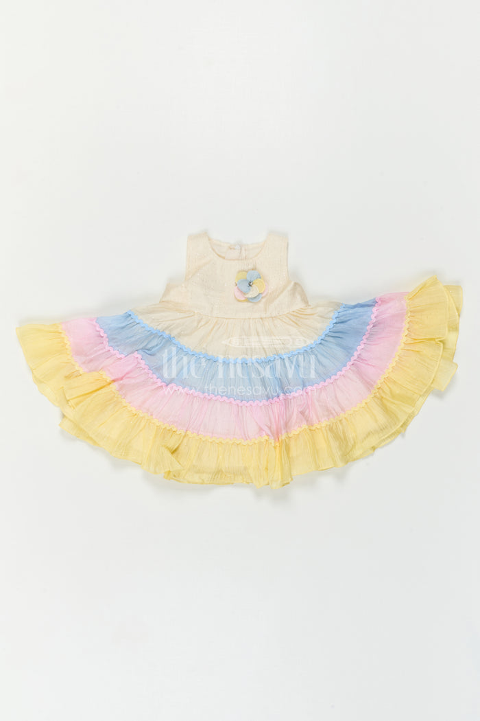 The Nesavu Girls Cotton Frock Baby Girl Dress for Casual Outings and Playful Summer Wear Nesavu Nesavu Baby Girl Cotton Dress For Casual Outings With Layered Design And Comfortable Summer Wear