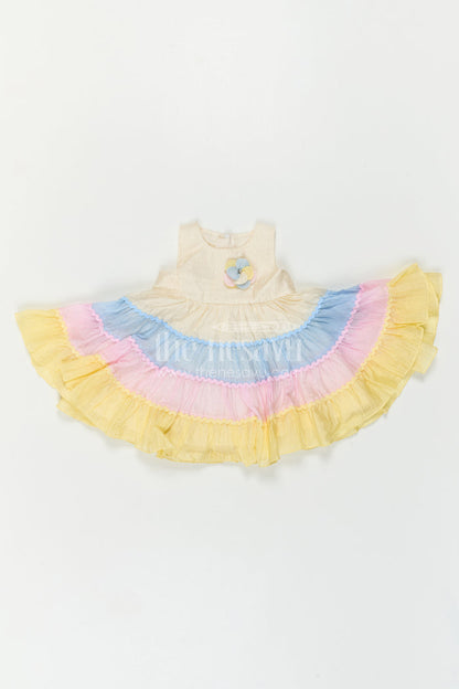 The Nesavu Girls Cotton Frock Baby Girl Dress for Casual Outings and Playful Summer Wear Nesavu Nesavu Baby Girl Cotton Dress For Casual Outings With Layered Design And Comfortable Summer Wear