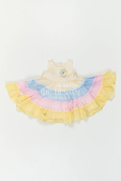 The Nesavu Girls Cotton Frock Baby Girl Dress for Casual Outings and Playful Summer Wear Nesavu Nesavu Baby Girl Cotton Dress For Casual Outings With Layered Design And Comfortable Summer Wear