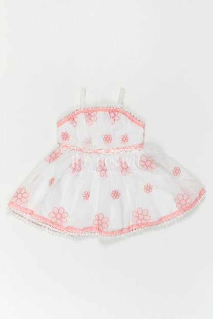 The Nesavu Baby Cotton Frocks Baby Girl Dress for Photoshoot and Everyday Comfort Wear Nesavu Nesavu Baby Girl Dress For Photoshoot With Cotton Fabric And Thread Embroidery Soft Flared Outfit