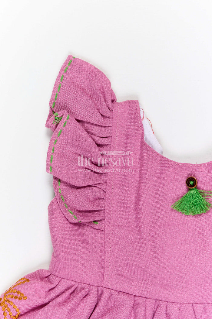 The Nesavu Baby Cotton Frocks Baby Girl Embroidered Cotton Frock for Birthdays and Festive Gatherings Nesavu Nesavu baby girl cotton embroidered frock for birthdays festive gatherings and baby occasions