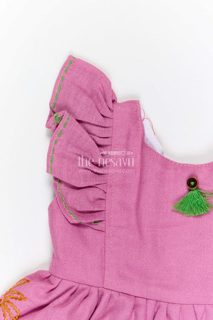 The Nesavu Baby Cotton Frocks Baby Girl Embroidered Cotton Frock for Birthdays and Festive Gatherings Nesavu Nesavu baby girl cotton embroidered frock for birthdays festive gatherings and baby occasions