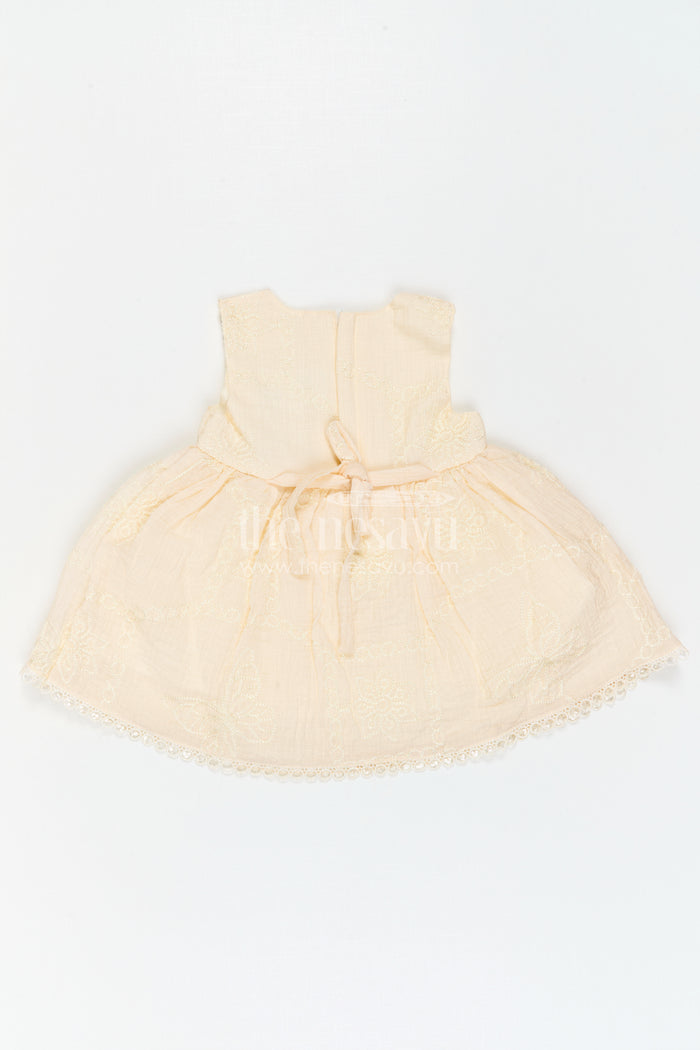 The Nesavu Baby Cotton Frocks Baby Girl Embroidered Frock for Birthdays and Family Celebrations Nesavu Nesavu Baby Girl Embroidered Cotton Blend Frock For Birthdays And Family Outings