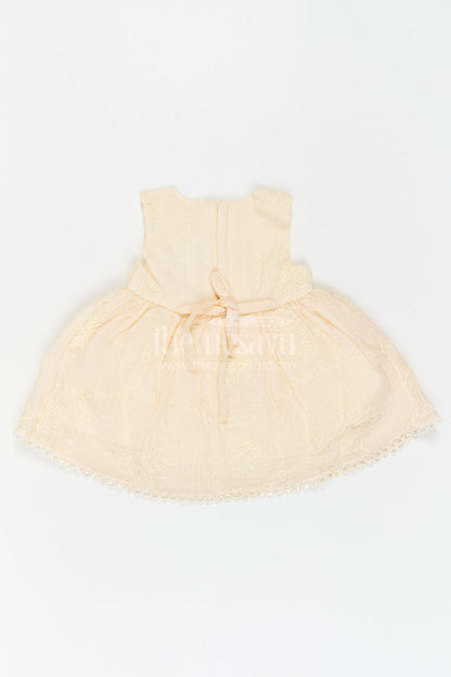 The Nesavu Baby Cotton Frocks Baby Girl Embroidered Frock for Birthdays and Family Celebrations Nesavu Nesavu Baby Girl Embroidered Cotton Blend Frock For Birthdays And Family Outings